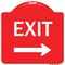 Signmission Exit With Right Arrow Heavy-Gauge Aluminum Architectural Sign, 18" H, 18" L, RW-1818-9842 A-DES-RW-1818-9842 - alternate 1